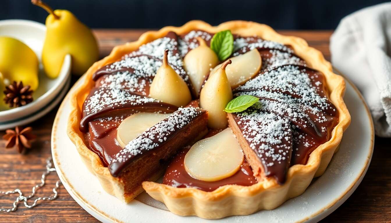Délicieuse tarte hérisson poire chocolat : recette facile