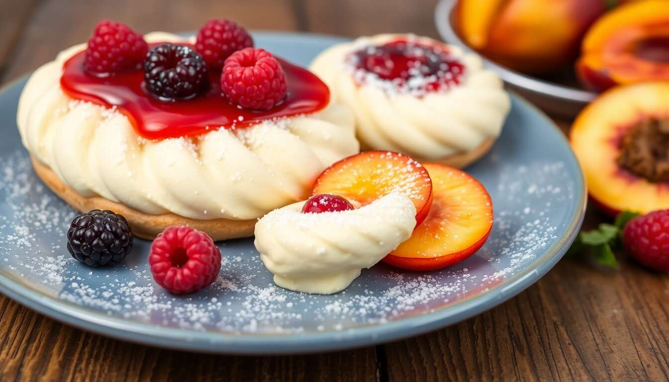 Dacquoises aux framboises et nectarines : une recette gourmande