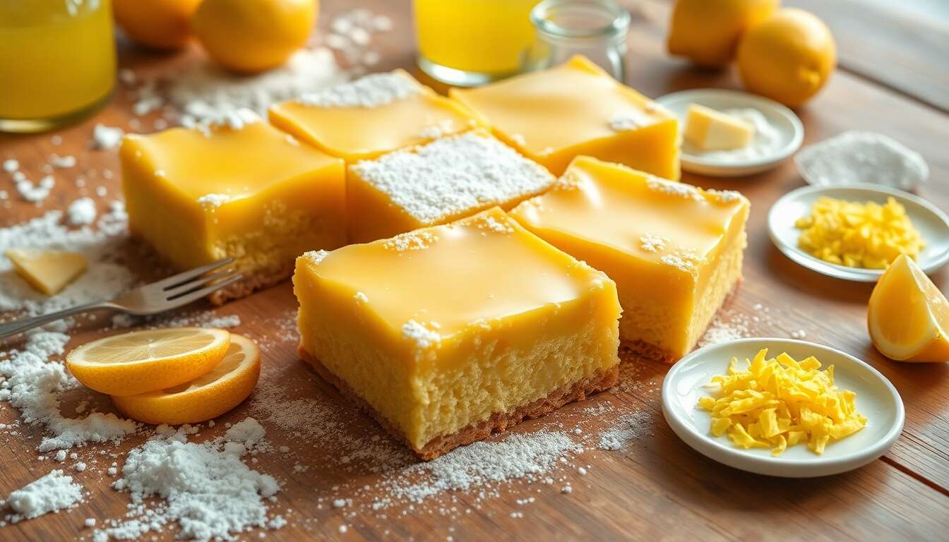 Carrés au citron : recette facile et savoureuse