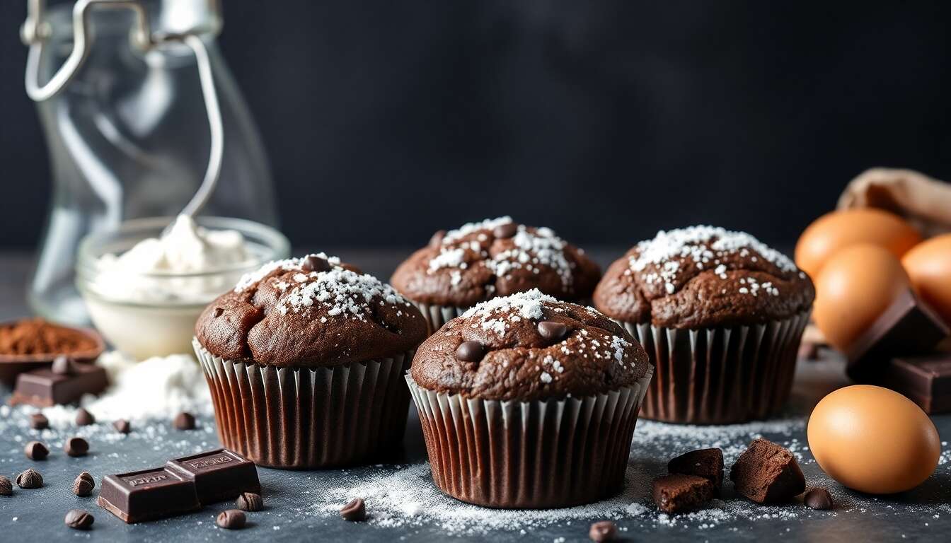 Muffins tout chocolat : la recette hyper moelleuse
