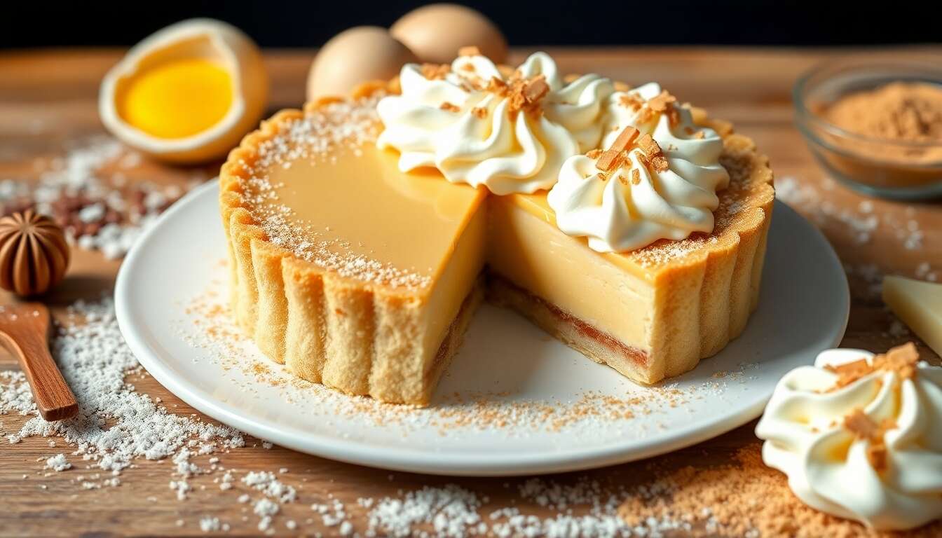 Tarte entremets vanille praliné : recette gourmande