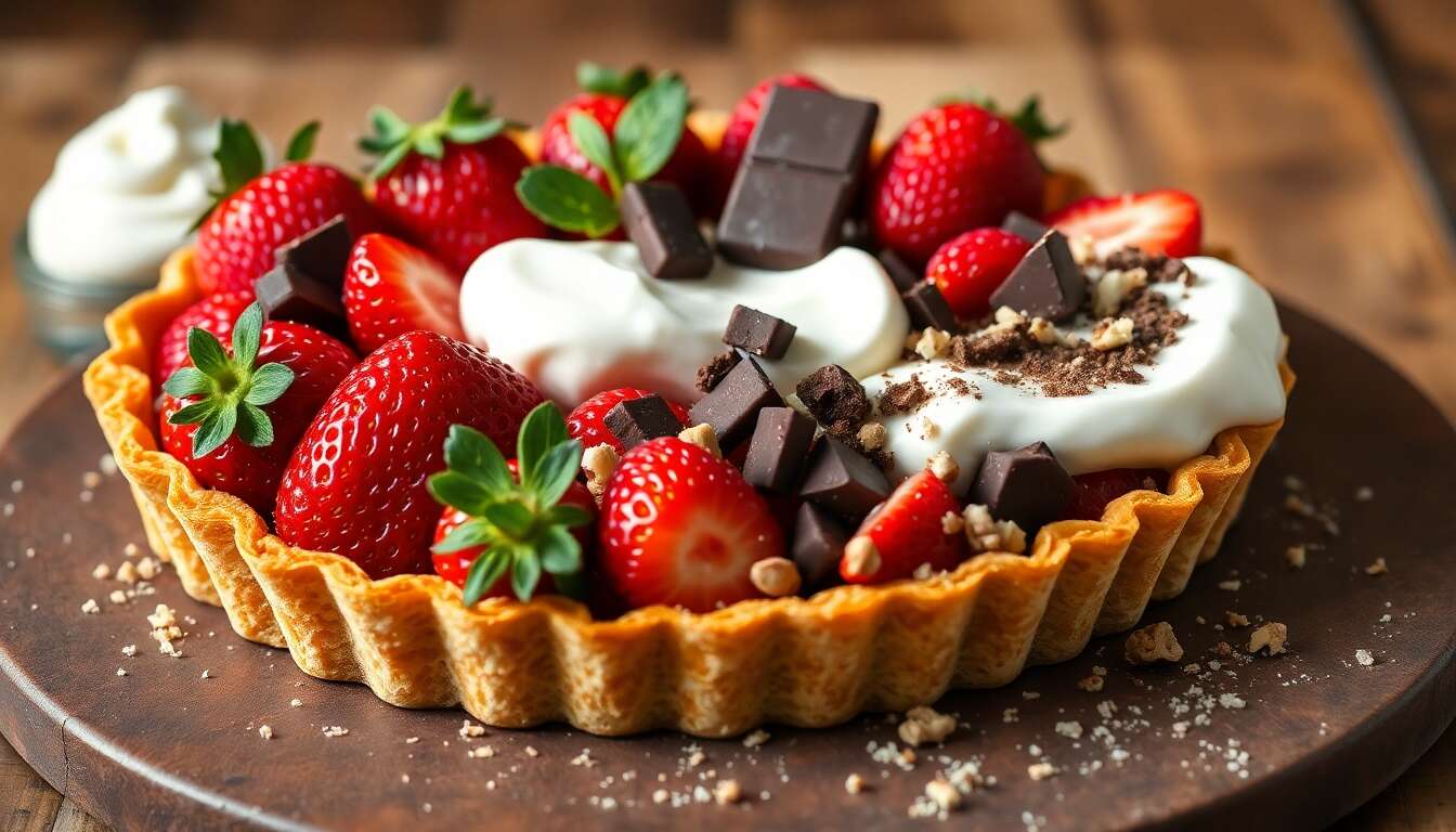 Recette de tarte fraises, chocolat et noisettes : un goût irrésistible !