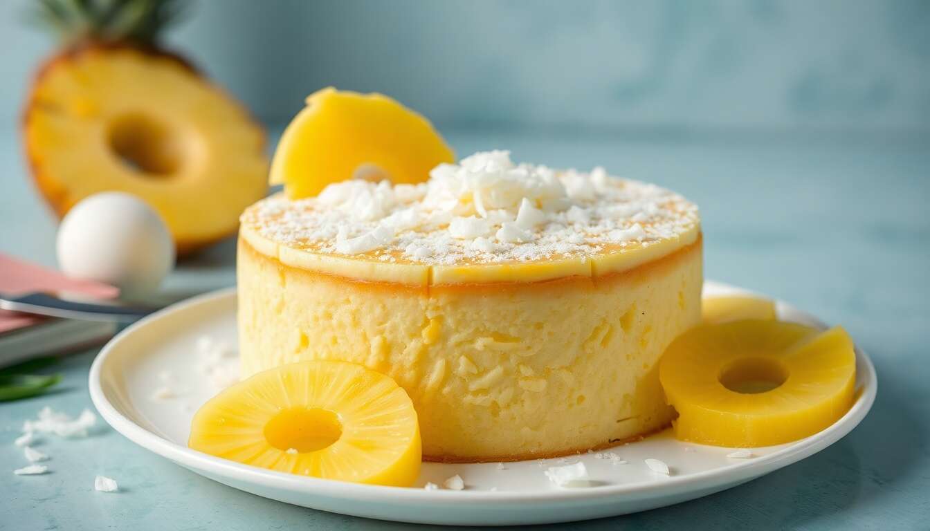 Entremets exotique : ananas et noix de coco