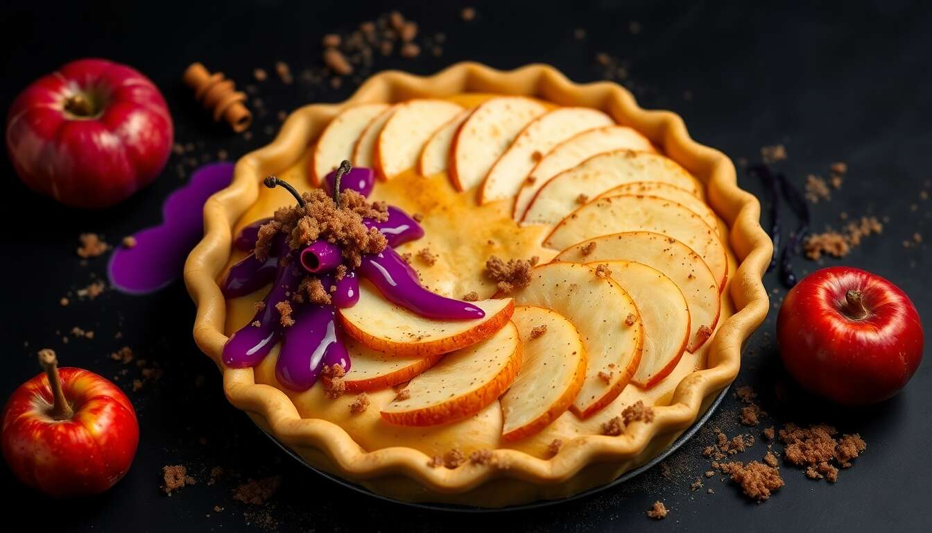 Recette de tarte aux pommes d'Halloween empoisonnée