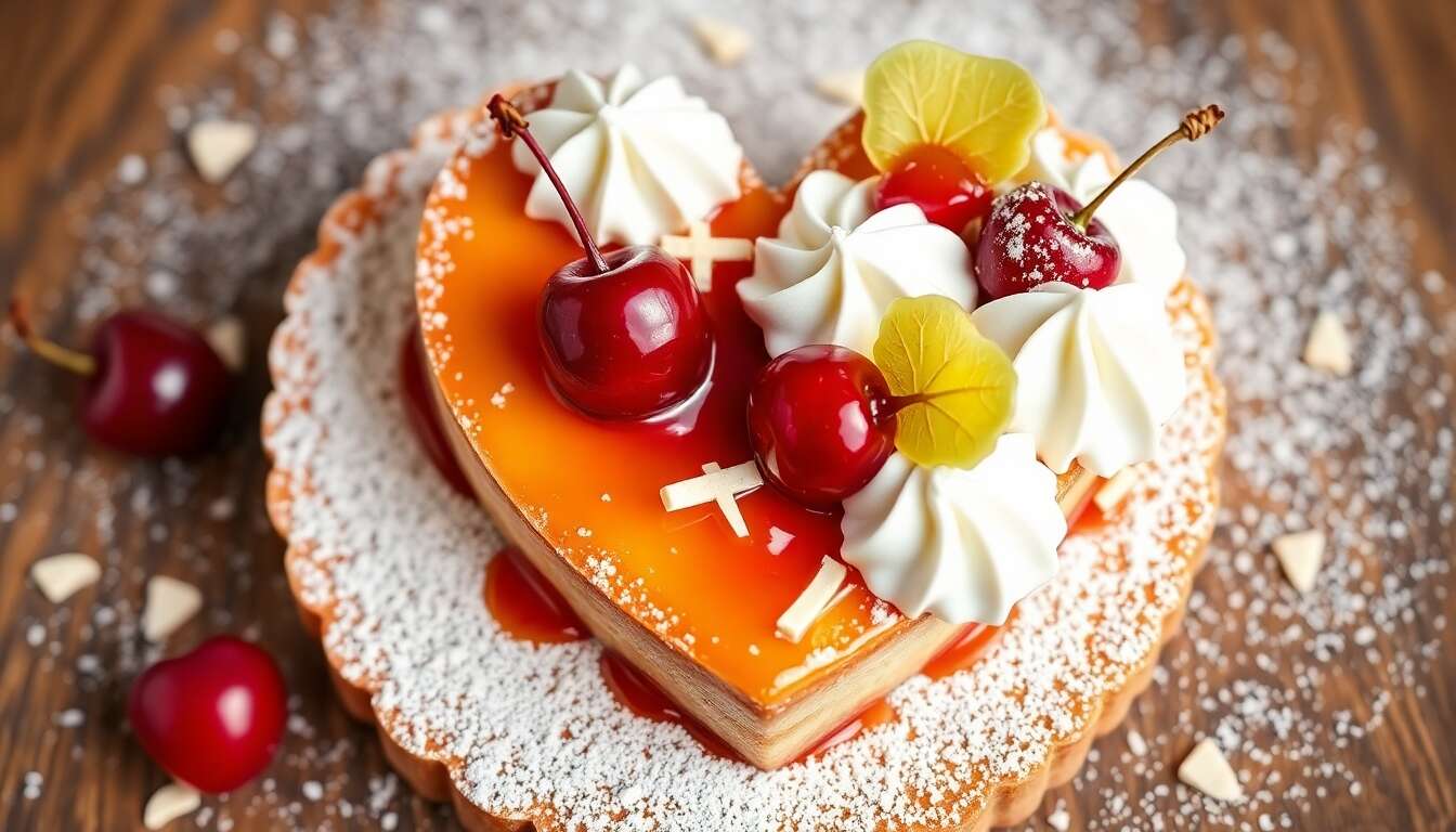 Cœur Miel Griotte : entremets Doux pour la Saint-Valentin