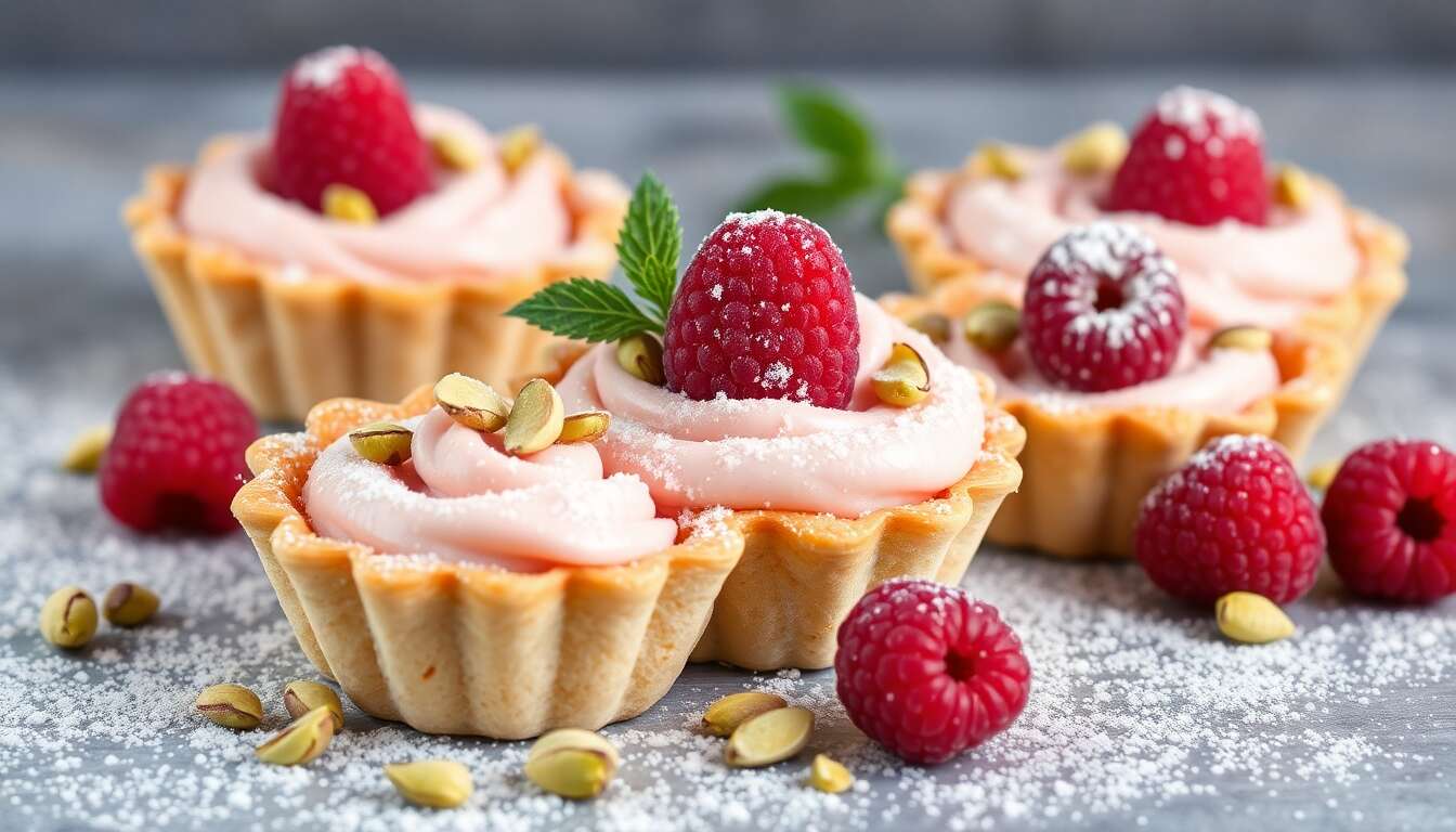 Tartelettes Framboise Pistache pour la Saint-Valentin