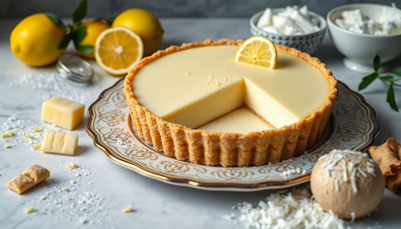 Tarte entremets citron, gingembre et noix de coco : la recette gourmande