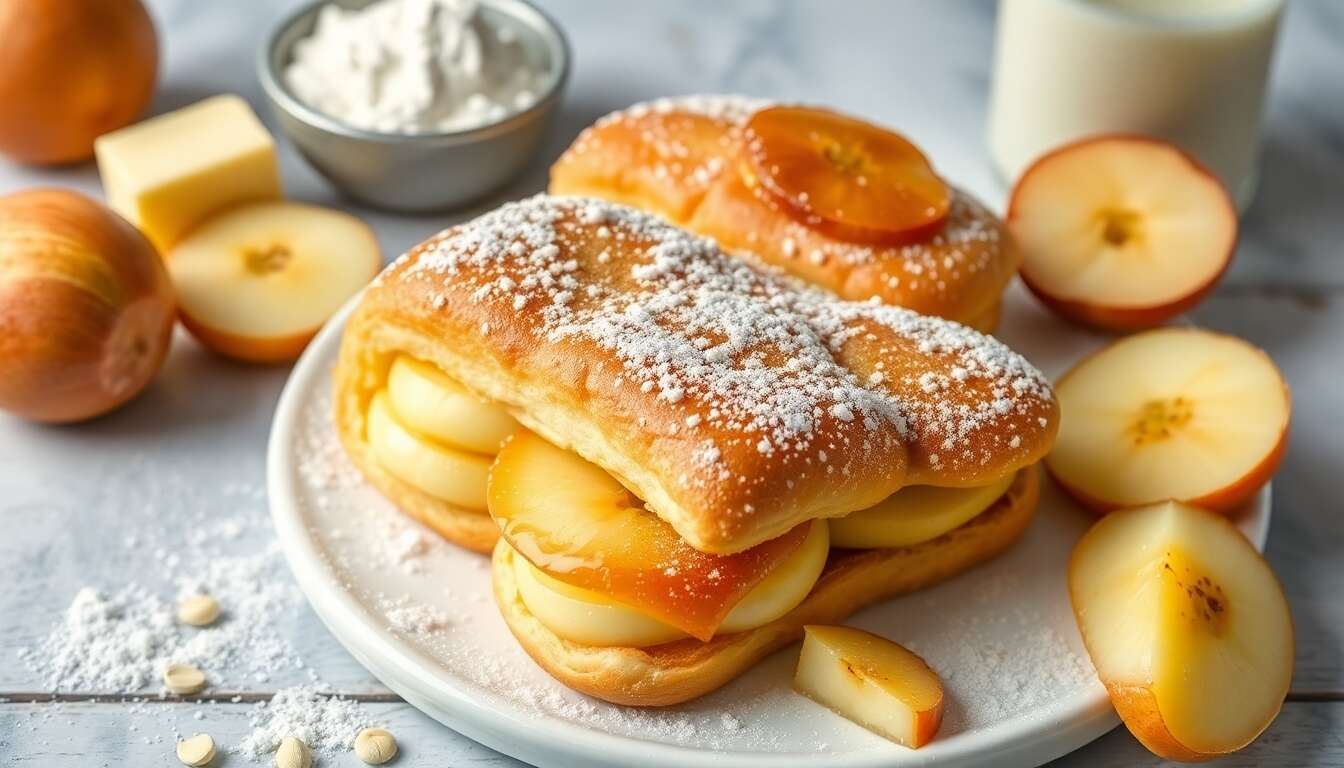 Éclairs à la pomme et crème brûlée : recette gourmande