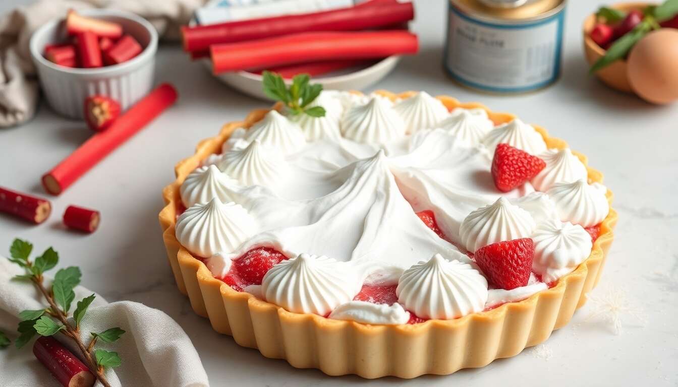 Recette de tarte à la rhubarbe meringuée : un délice gourmand