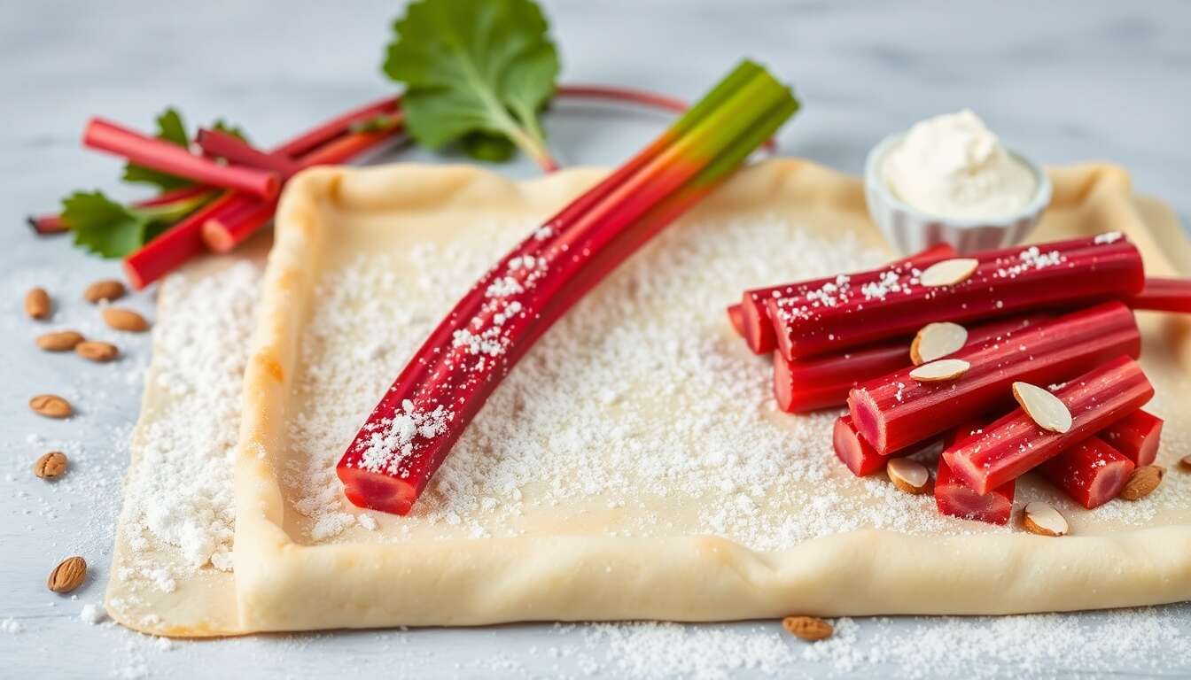 Recette de tarte rustique à la rhubarbe