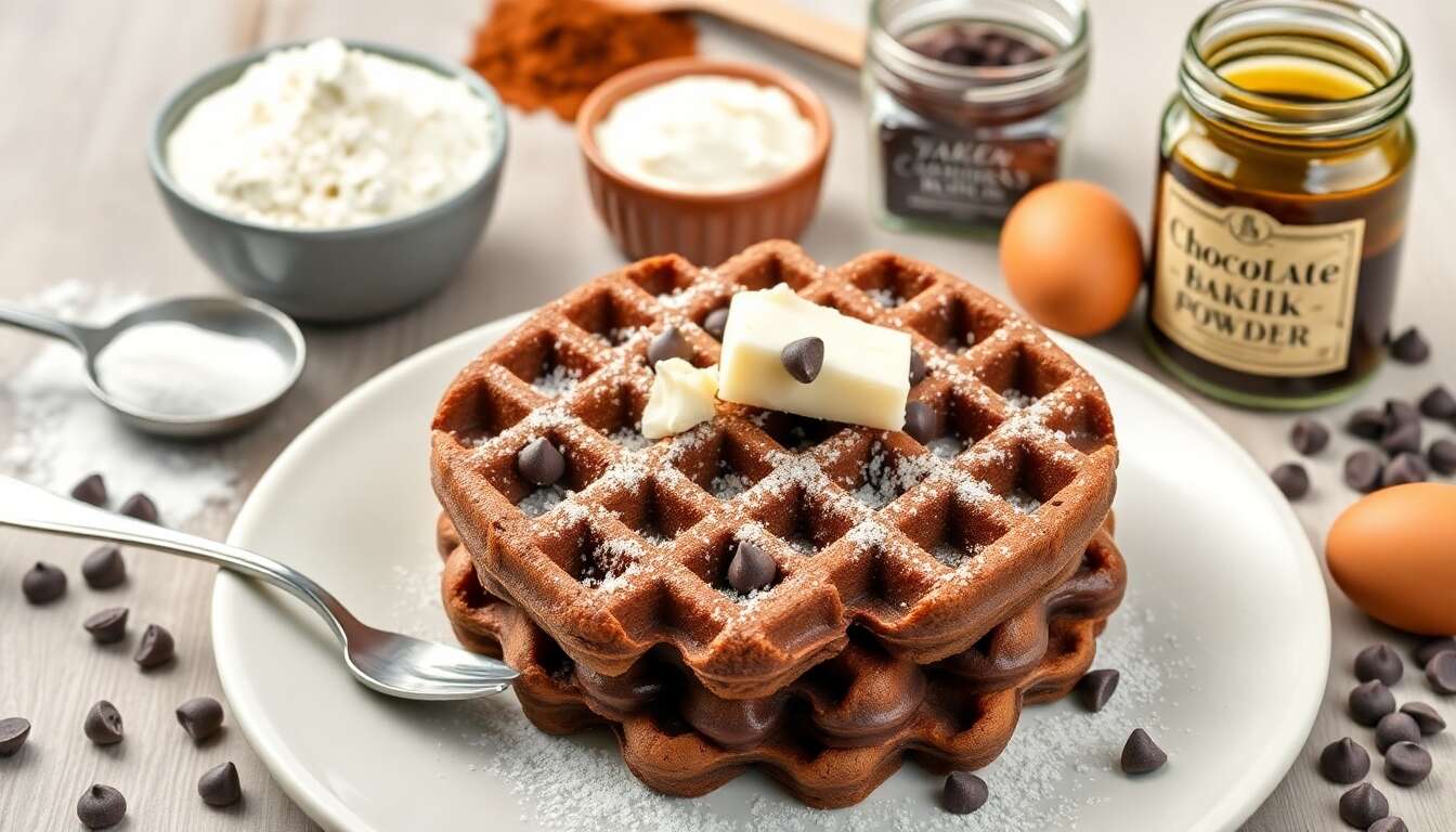 Recette de gaufres au chocolat moelleuses