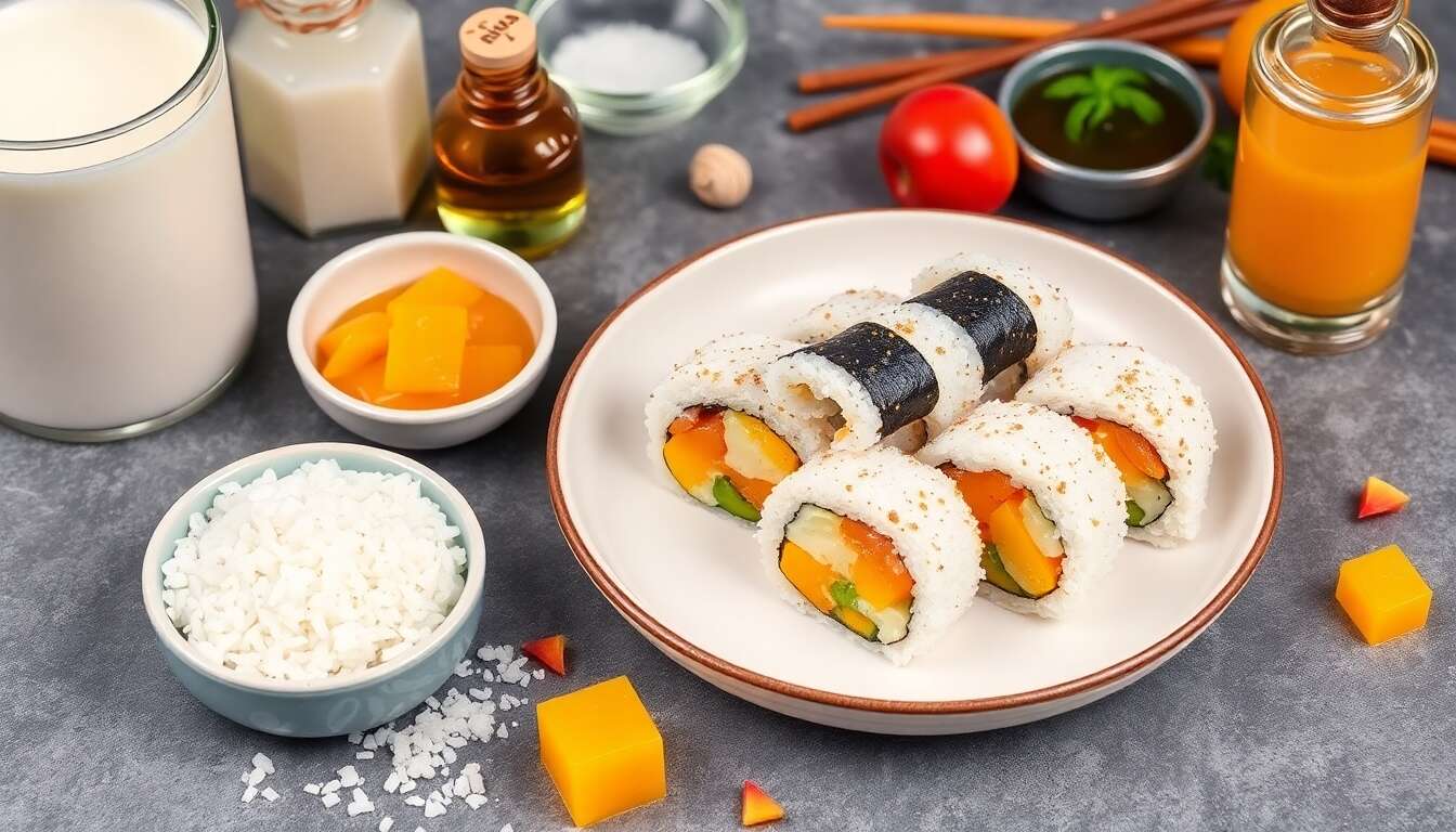 Recette sushis sucrés : makis exotiques mangue-passion et agrumes