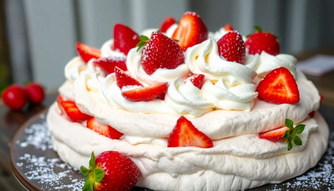 Pavlova aux fraises : le dessert parfait pour la fête des mères