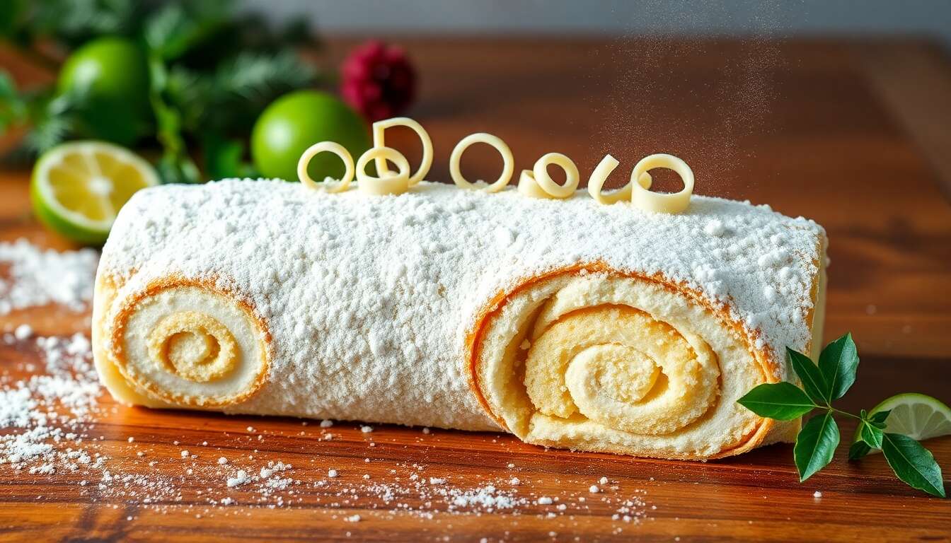 Bûche citron vert et noix de coco : recette exotique