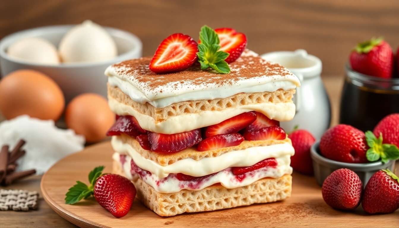 Recette facile de tiramisu aux fraises