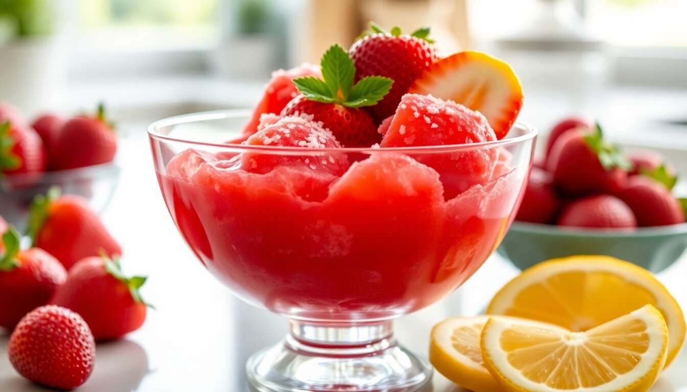 Recette facile de sorbet à la fraise