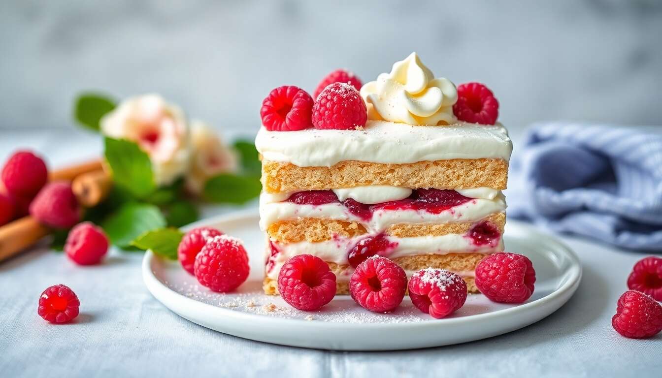 Tiramisu framboise-rhubarbe : recette estivale irrésistible