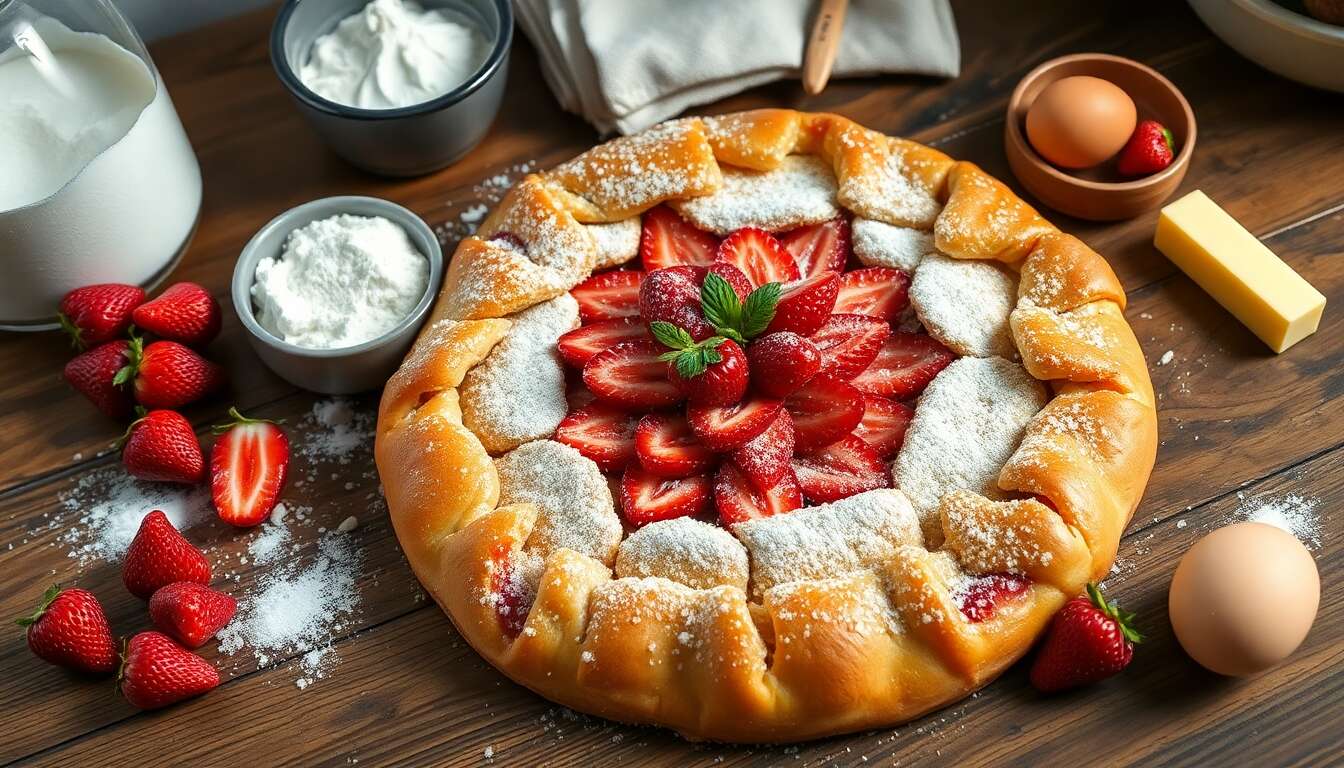 Tarte Rustique aux Fraises : recette Facile et Savoureuse
