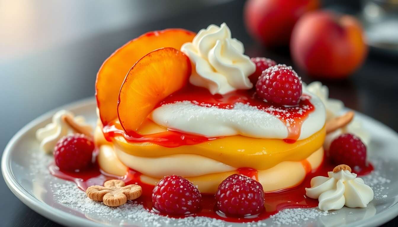 Recette Entremets Pêche Melba : saveurs et Délices