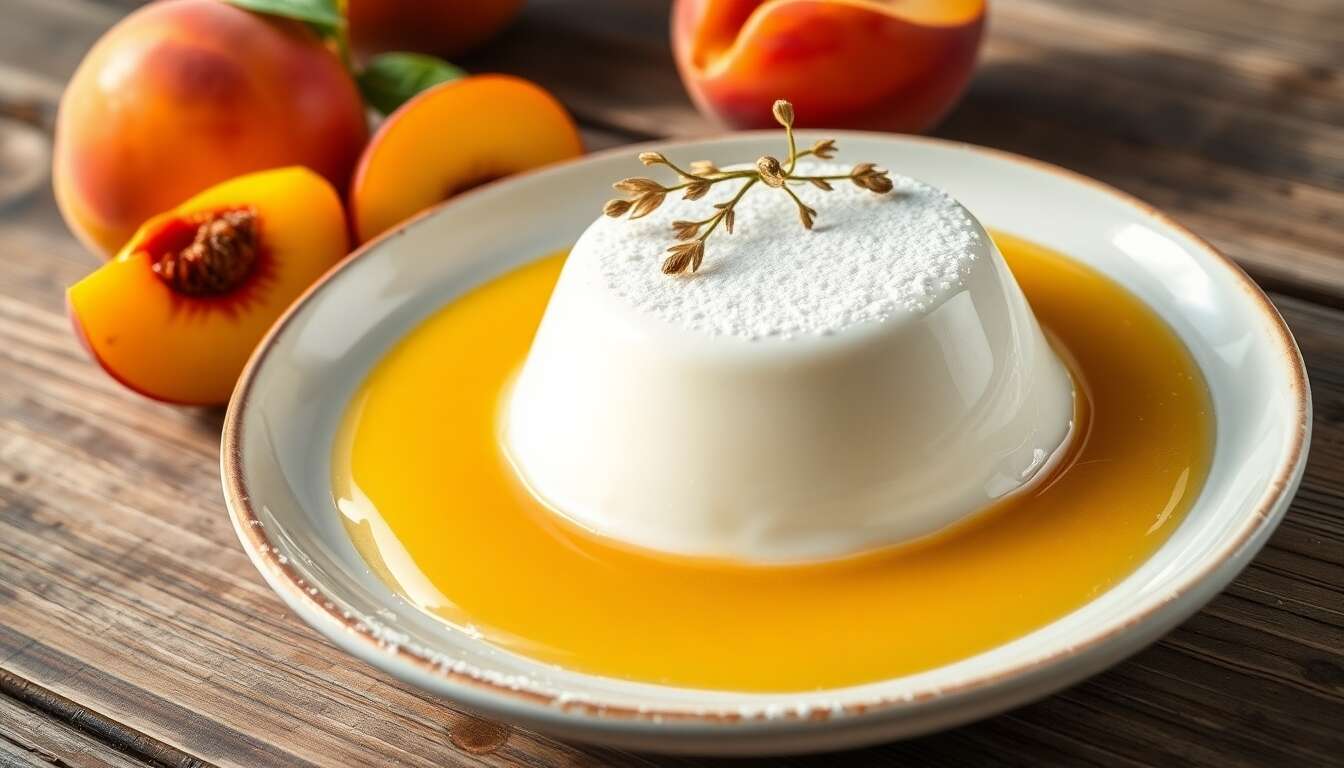 Panna cotta à la verveine et purée de pêches : recette gourmande