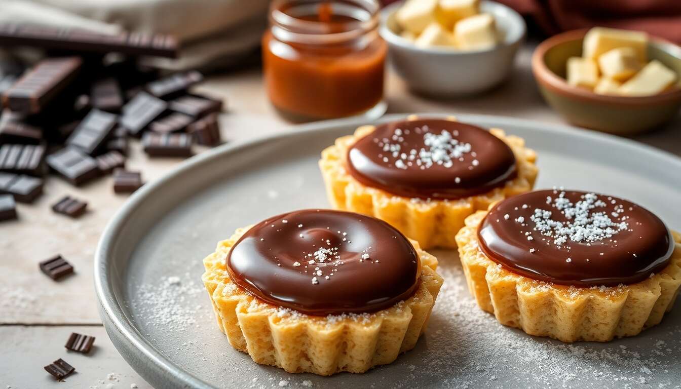 Tartelettes gourmandes : confiture de lait et chocolat