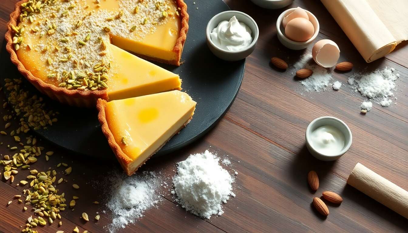 Recette : tarte pistache et fleur d'oranger irrésistible