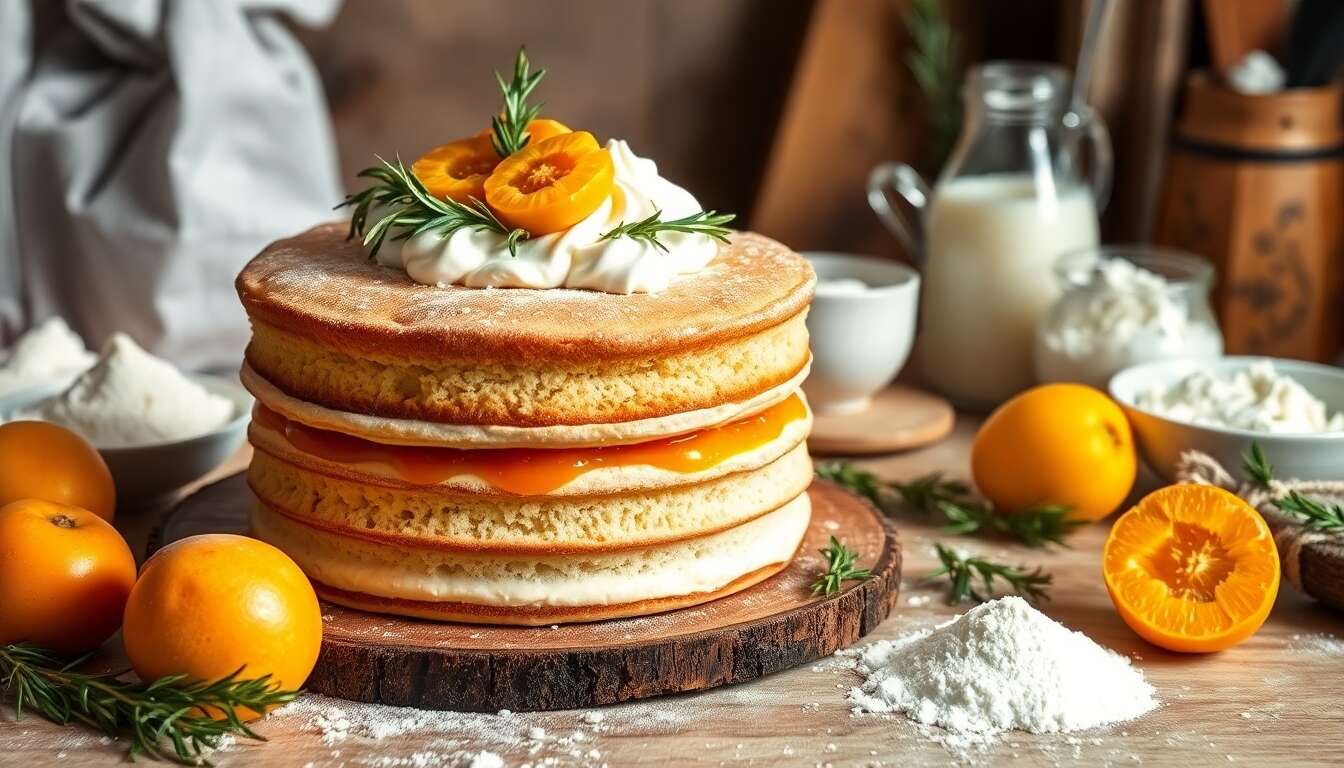 Naked cake abricots et romarin : la recette facile