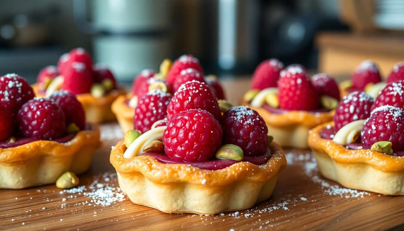 Tartelettes Framboise Pistache : recette Facile et Savoureuse