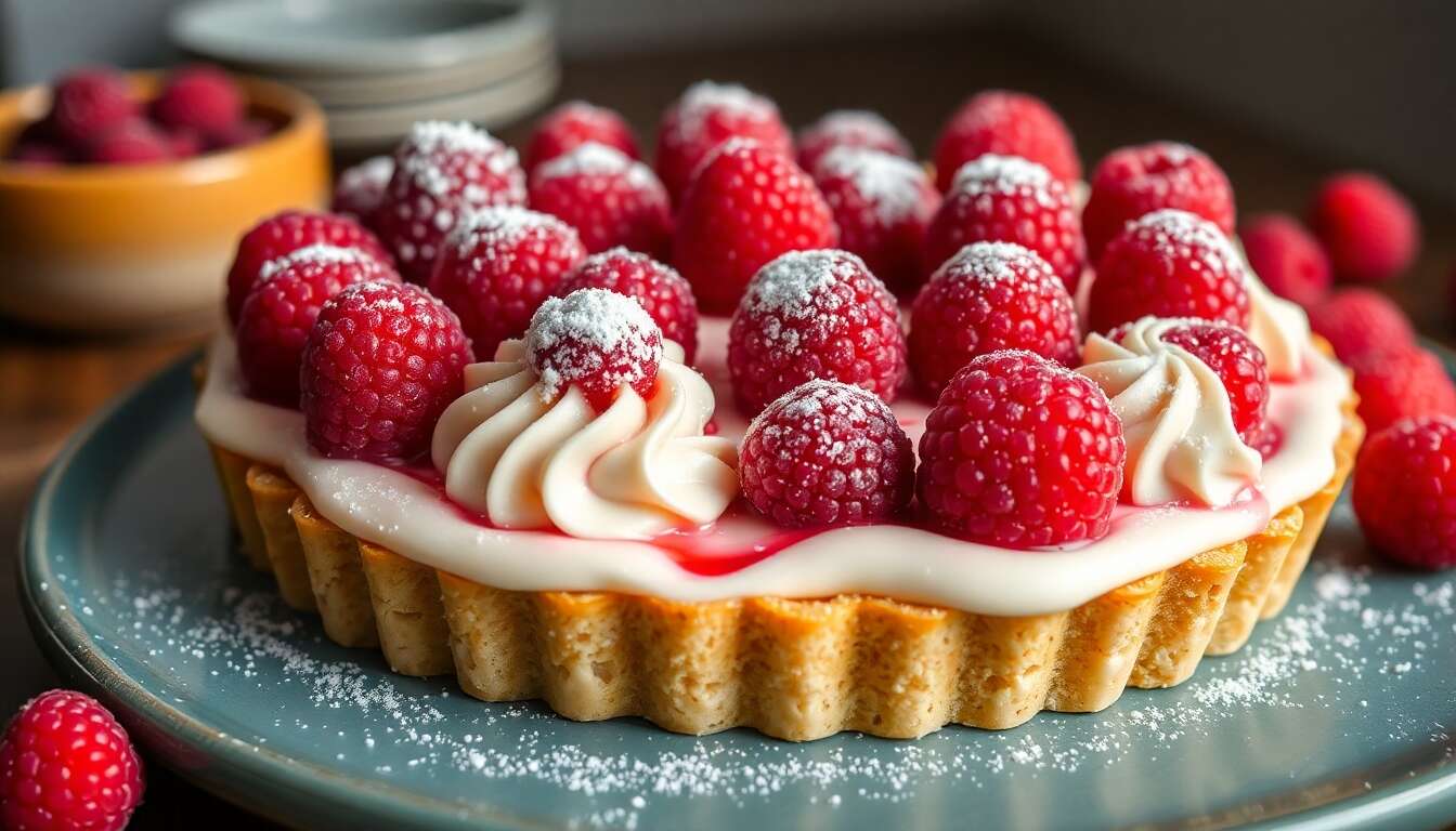 Tarte Framboise et Chocolat Blanc : recette Facile au Blender