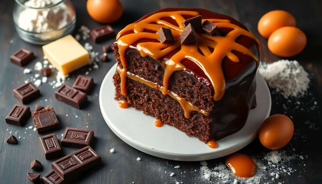 Gâteau chocolat caramel : recette hyper moelleuse