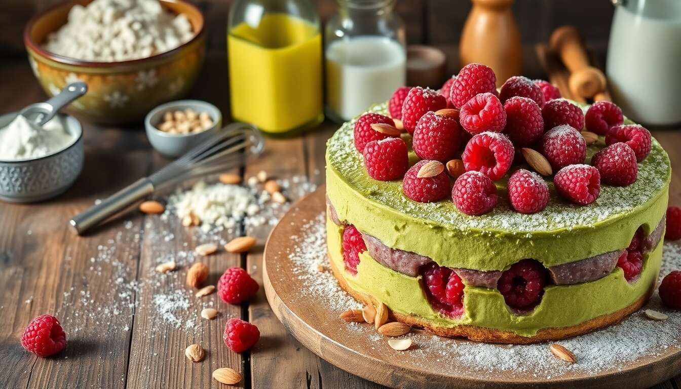 Cake au matcha et framboise : recette gourmande