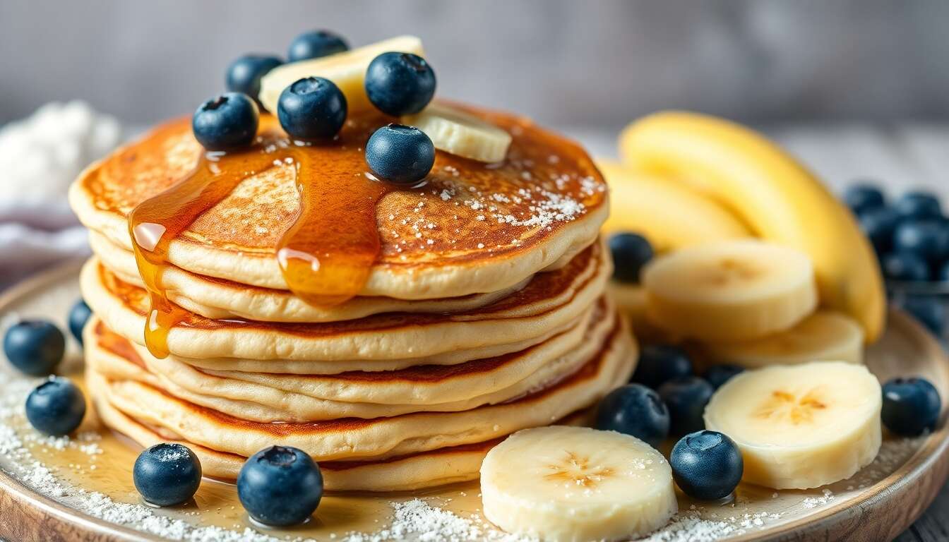 Pancakes banane myrtille : recette gourmande et facile