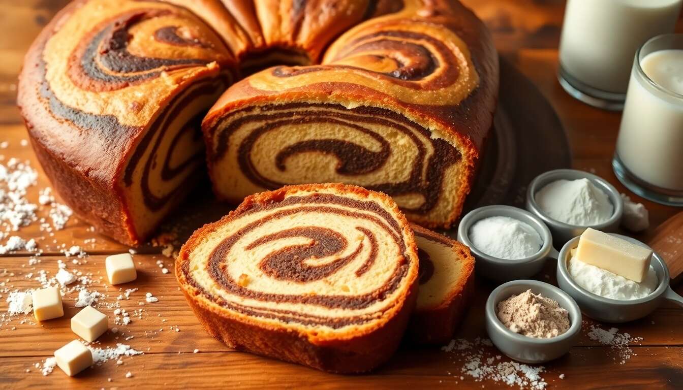 Recette facile du cake marbré moelleux