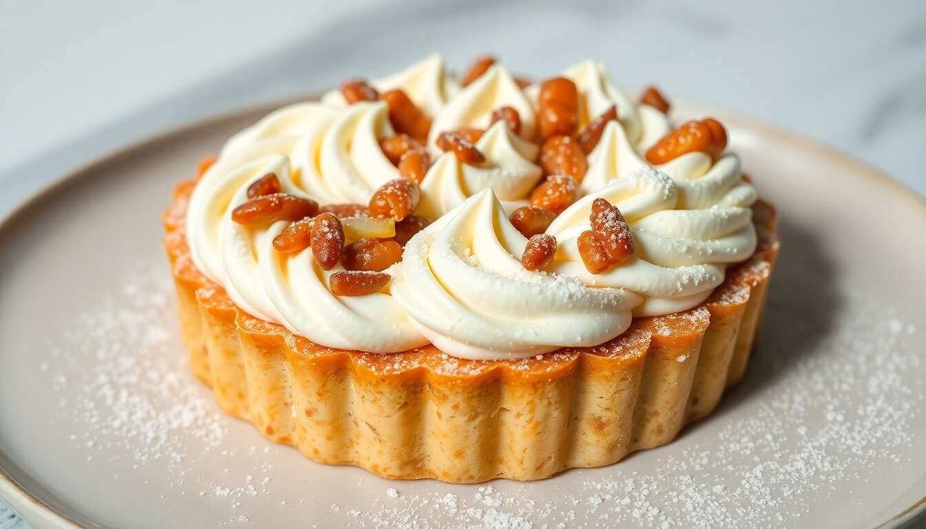 Recette gourmande : tarte vanille praliné