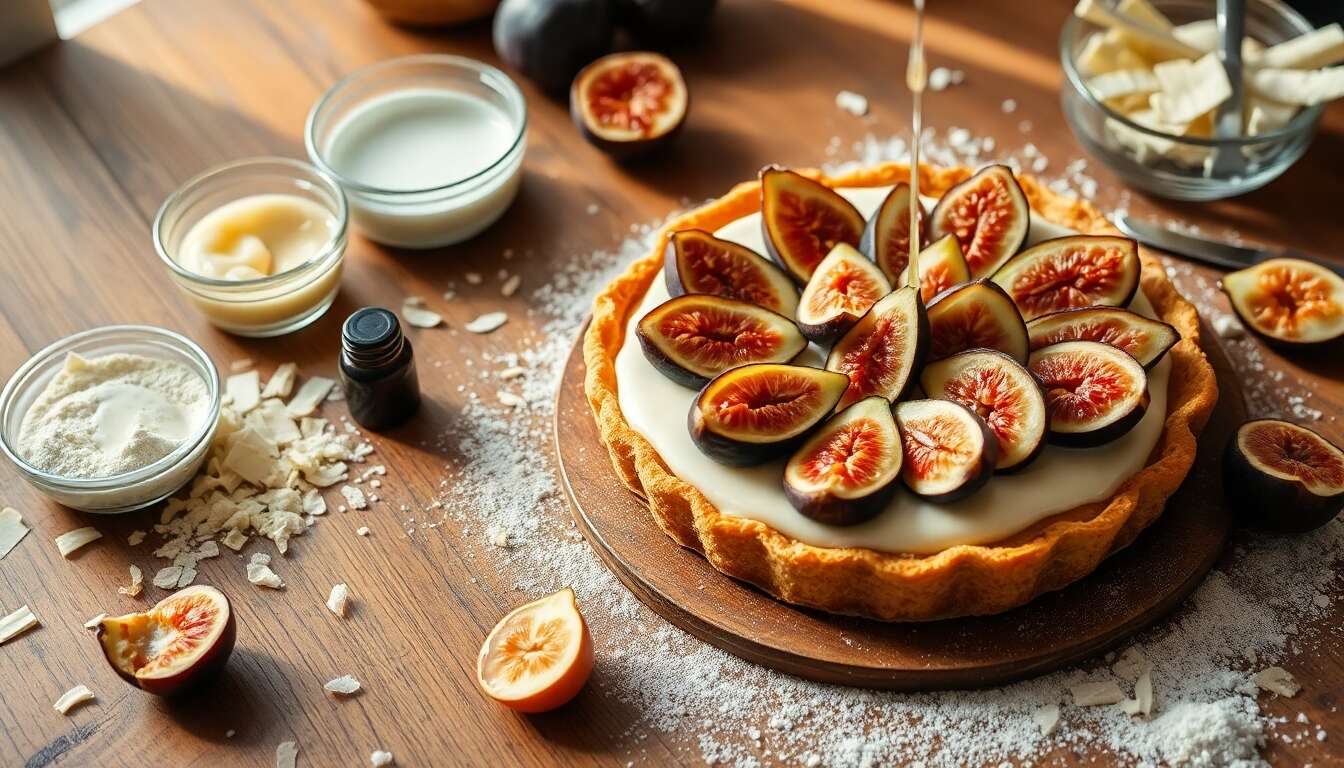 Tarte automnale aux figues, amande et ganache vanille : découvrez la recette