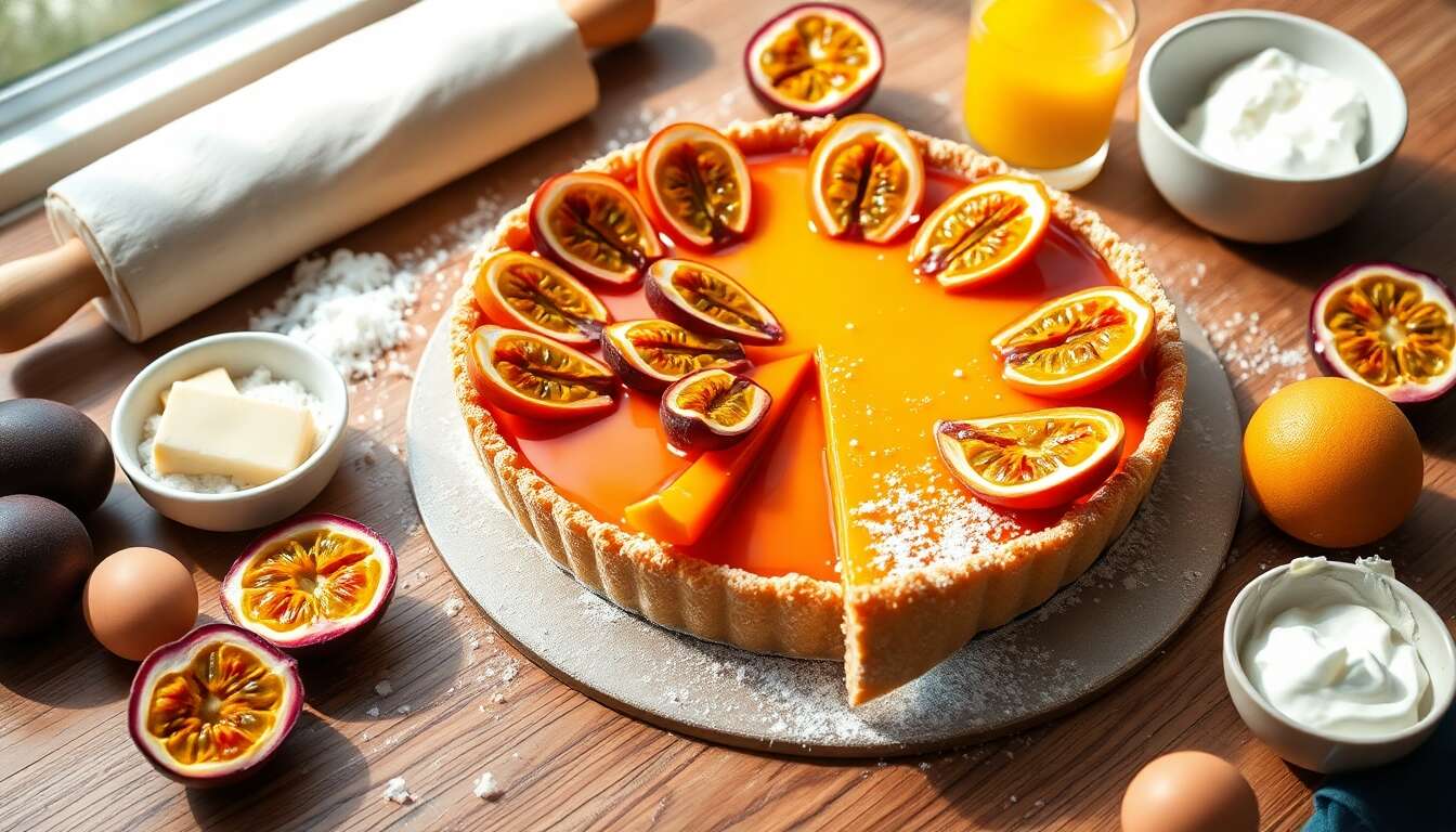 Recette de tarte aux fruits de la passion