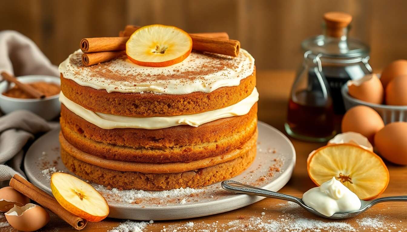 Recette de layer cake pomme cannelle : un délice automnal