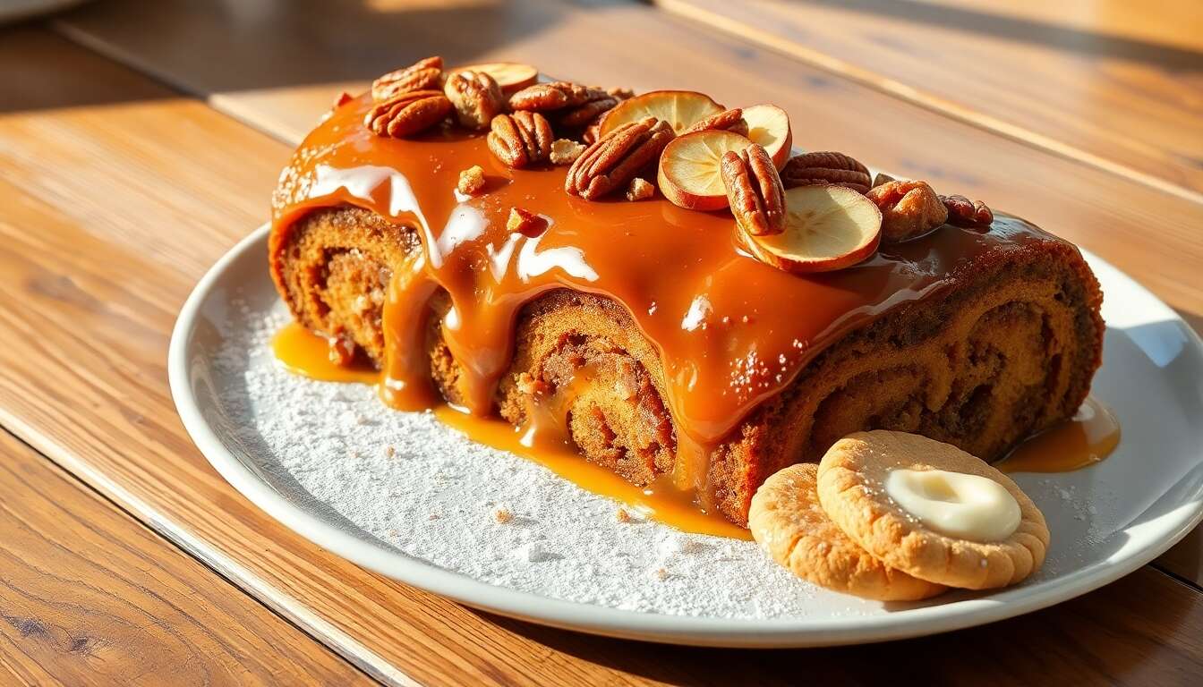 Bûche Granny Caramel, pécan et Érable : recette Gourmande