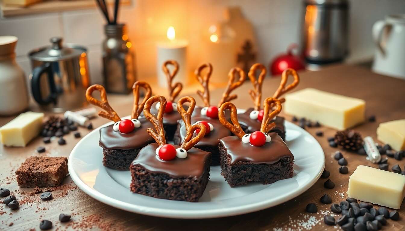 Recette de brownie renne de Noël