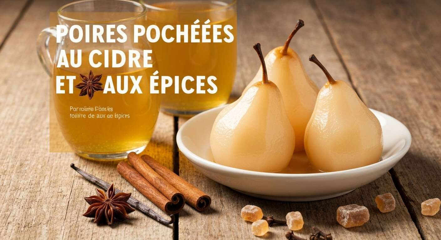 Poires pochées au cidre et aux épices : recette gourmande
