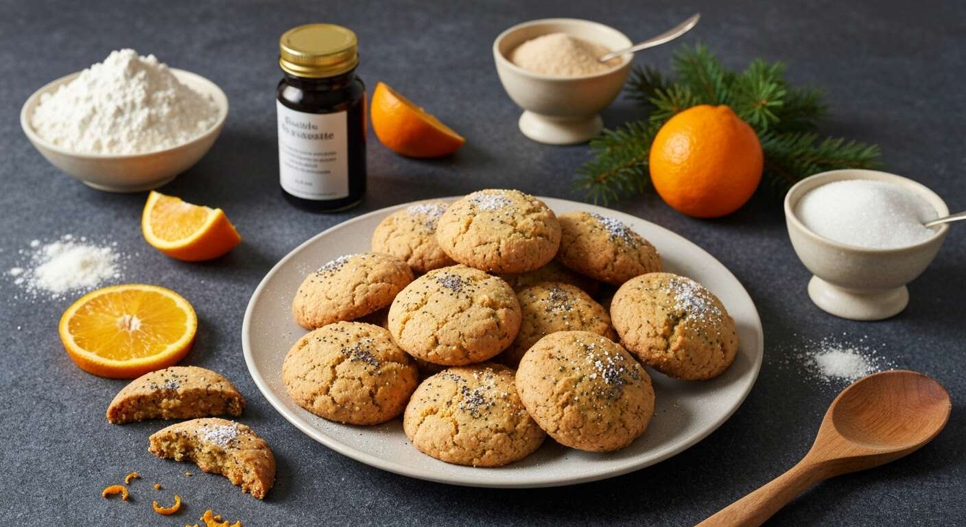 Recette de bredeles de Noël : orange et pavot