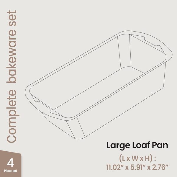 Lot de 4 moules à pain – Ustensiles de cuisson de luxe antiadhésifs en acier au carbone pour un pain et des gâteaux parfaits – Passe au lave-vaisselle – Moules de qualité supérieure pour