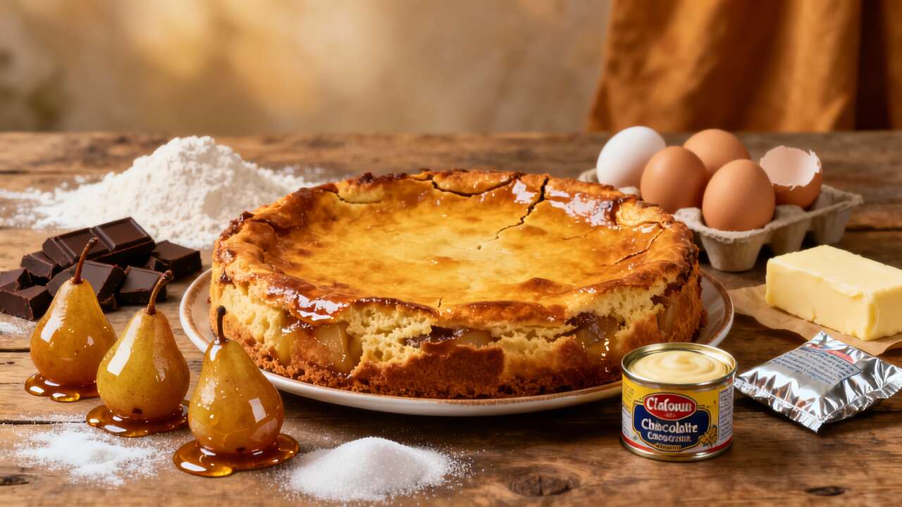 Recette facile de clafoutis poire chocolat gourmand
