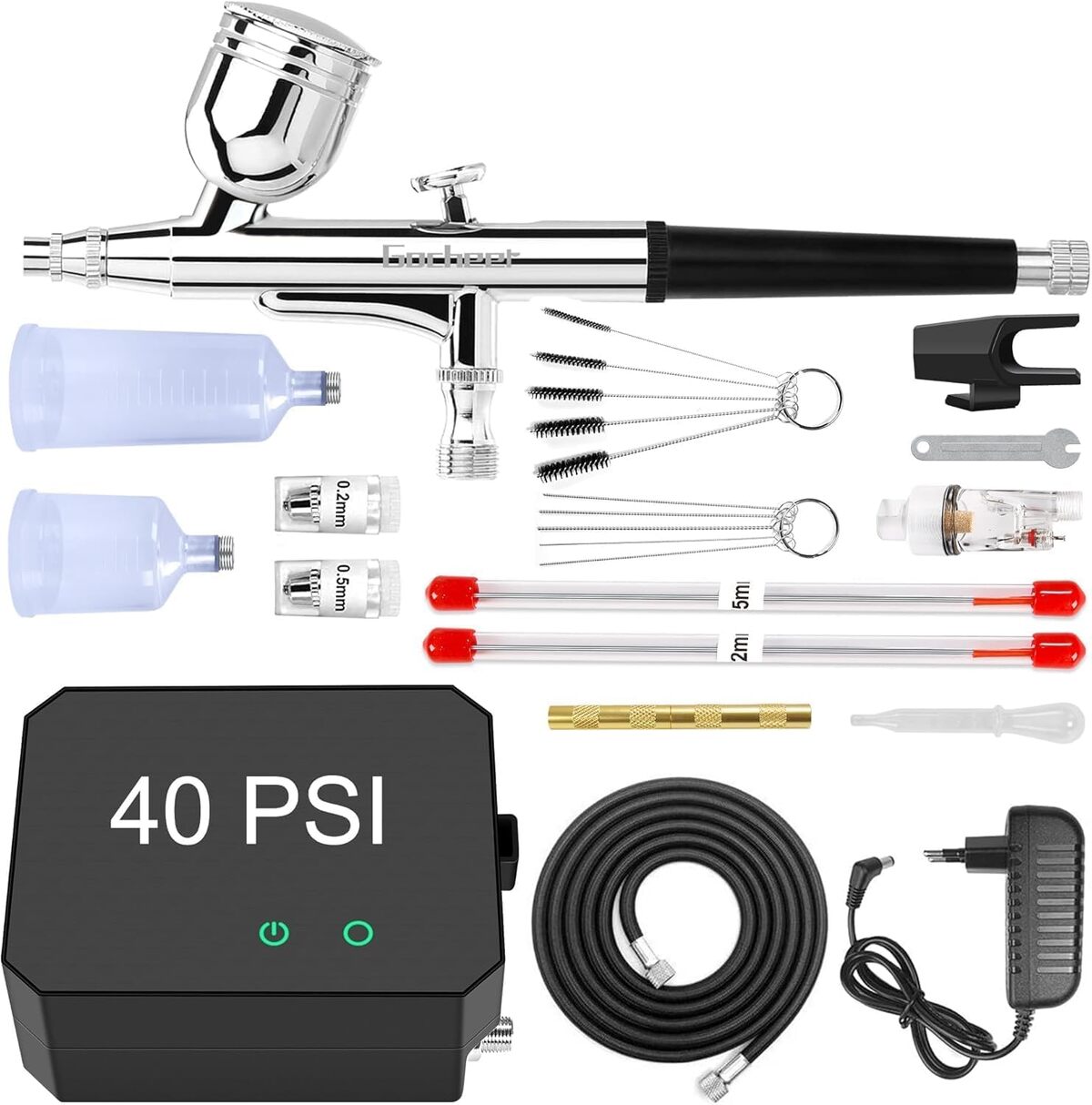 Test du kit aérographe complet Powate 40 PSI : efficacité et précision