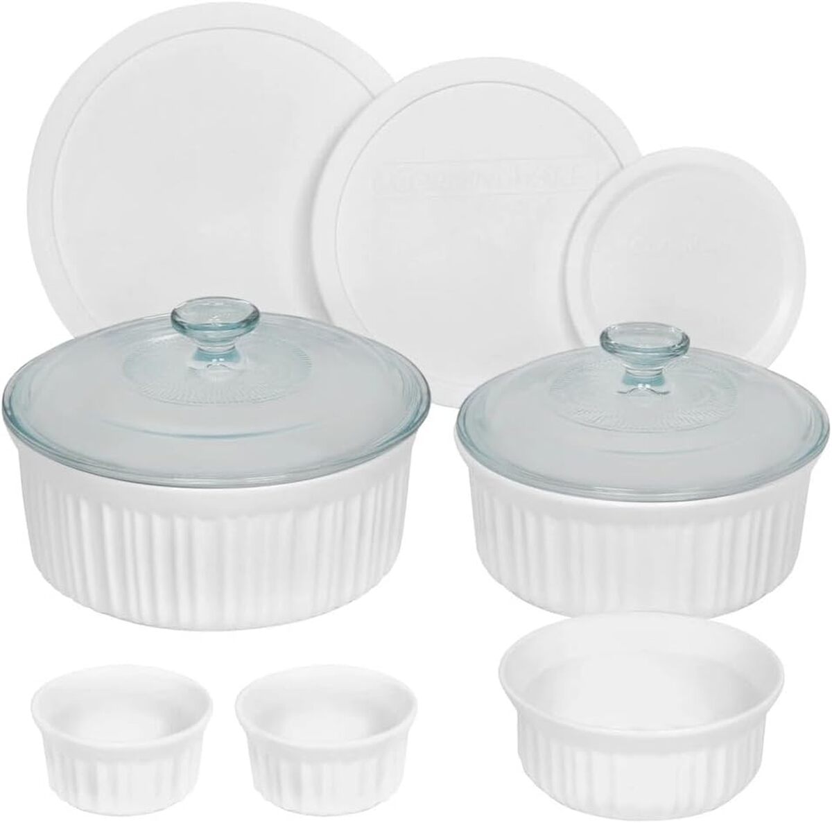 Test du lot de 20 serveurs CorningWare blanc