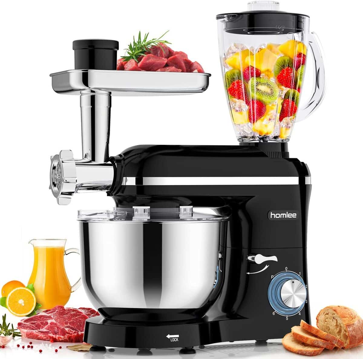 Test du robot pâtissier multifonction Homlee 2000W