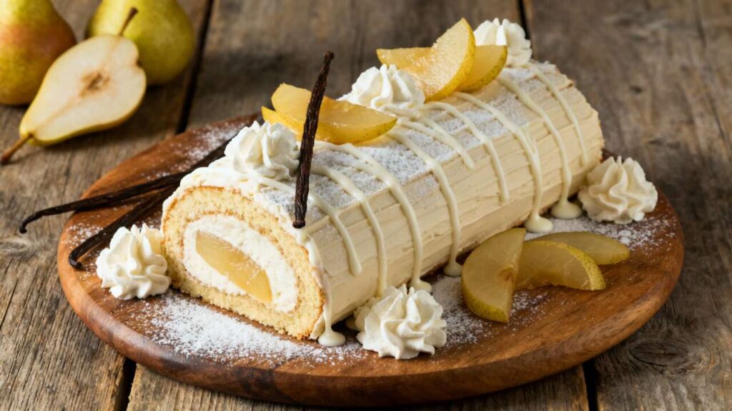 Recette de Bûche Vanille Poire : délice Gourmand pour les Fêtes