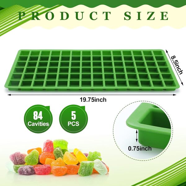 Lot de 5 moules alimentaires en silicone pour la récolte droite, lyophilisateur, plateaux carrés moyens pour fruits, légumes, gâteaux, accessoires de lyophilisation (taille L)