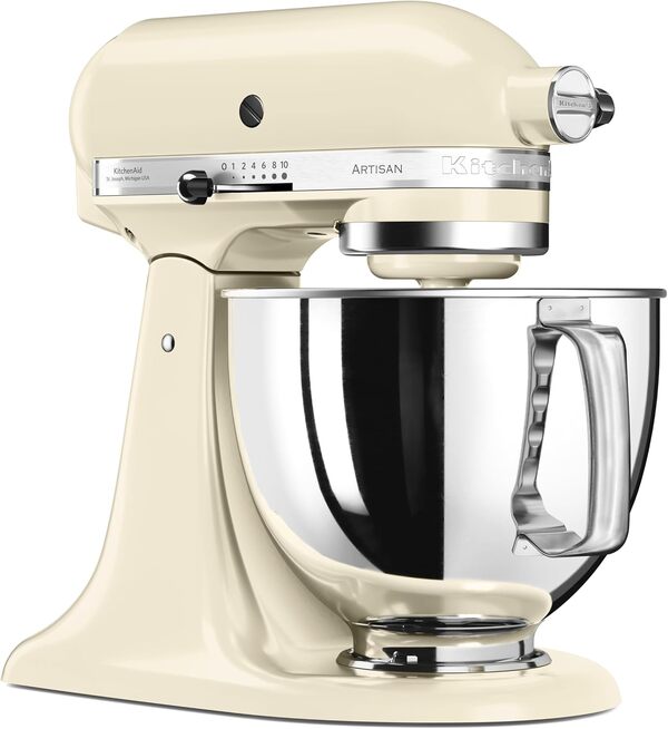 KitchenAid Robot Pâtissier - Artisan - Robot cuisine multifonctions à tête inclinable - Batteur avec 3 accessoires et Bol inox de 4,8 L - Crème