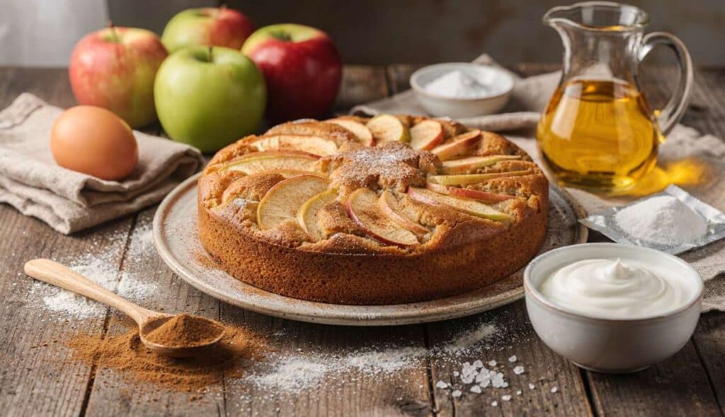 Gâteau au yaourt, pommes et cannelle : la recette savoureuse